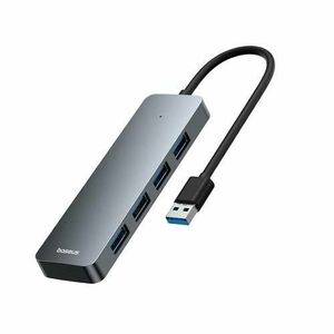 Hub USB Baseus UltraJoy Lite, USB-A , 4x USB-A 3.0, 5Gbps, cu cablu de 15 cm (Gri) imagine
