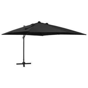 Umbrela suspendata cu stalp si LED-uri vidaXL 312348, 300 x 300 x 258 cm, Negru imagine