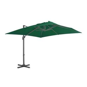 Umbrela in consola cu stalp din aluminiu vidaXL 44634, 300x300 cm, Verde imagine