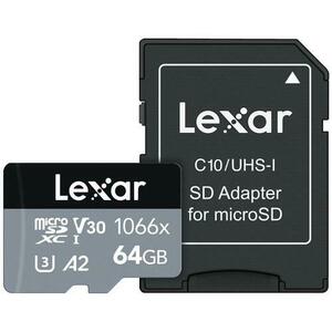 Card de memorie Lexar High-Performance 1066x, 64GB, microSDXC, UHS-I U3, Clasa 10, A2, V30, Adaptor SD inclus imagine