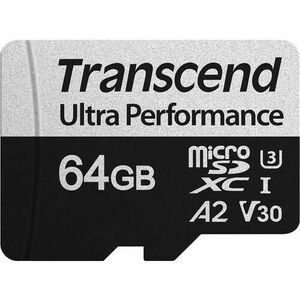 Card de memorie Transcend 340S, 64GB, microSDXC, Clasa 10, UHS-I U3, A2, Adaptor SD inclus imagine