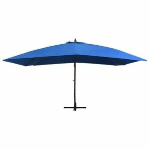Umbrela de soare suspendata vidaXL 47123, stalp lemn, 400 x 300 cm, Albastru imagine