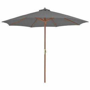 Umbrela de soare de exterior vidaXL 44495, stalp din lemn, 300 cm, Antracit imagine