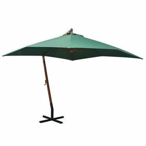 Umbrela de soare suspendata vidaXL 42967, stalp de lemn, 300 x 300 cm, Verde imagine