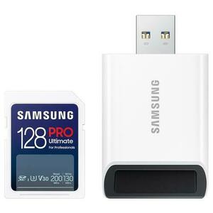 Card de memorie Samsung PRO Ultimate, 128GB, SDXC, UHS-I U3, V30, Adaptor USB inclus imagine