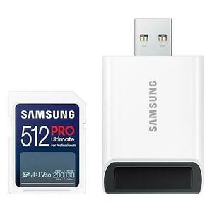Card de memorie Samsung PRO Ultimate, 512GB, SDXC, UHS-I U3, V30, Adaptor USB inclus imagine