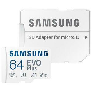 Card de memorie Samsung EVO Plus 2023, 64GB, microSDXC, UHS-I U1, V10, A1, Adaptor SD Inclus imagine