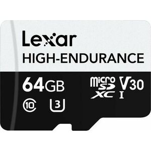 Card de memorie Lexar High-Endurance 64GB, microSDXC, UHS-I U3, V30 imagine