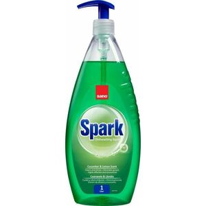 Detergent lichid pentru degresarea vaselor SANO Spark, 1 litru, cu miros de castravete si lamaie imagine
