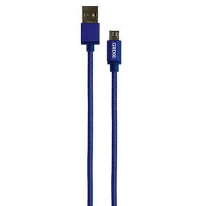 Cablu date GRIXX GRCAMUSBFBL01, Micro USB - USB, impletit, lungime 1m, Albastru imagine
