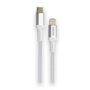 Cablu de date GRIXX GRCAUSBC8PINFWT01, USB-C - Lightning MFI, impletit, lungime 1m, Alb imagine