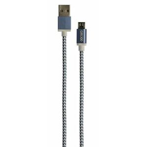 Cablu de date GRIXX GRCAMUSBFMC103, Micro USB - USB, impletit, lungime 3m, Albastru imagine