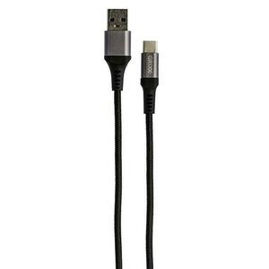 Cablu de date GRIXX GRCACUSBFBK01, USB-C - USB, impletit, lungime 1m, Negru imagine
