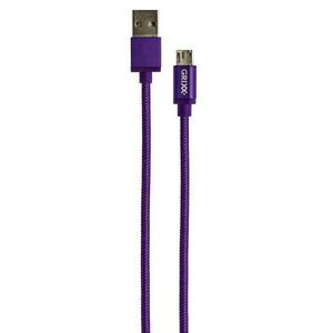 Cablu de date GRIXX GRCAMUSBFPU01, Micro USB - USB, impletit, lungime 1m, Mov imagine
