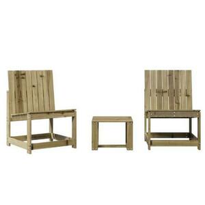 Set mobilier gradina vidaXL 832624, 3 piese, lemn de pin impregnat, Tratat natural imagine