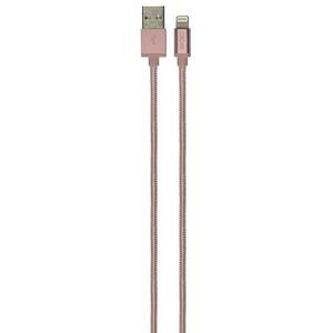 Cablu de date GRIXX Optimum, USB - Lightning, Apple MFI License, impletit, lungime 1m, Roz imagine