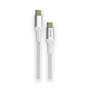 Cablu de date GRIXX GRCAUSBCFWT02, USB-C - USB-C, impletit, lungime 2m, Alb imagine