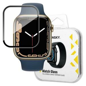 Folie Protectie WZK pentru Apple Watch 45mm Series, Sticla Flexibila, Neagra imagine