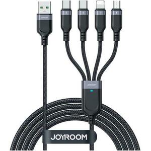 Cablu Incarcare USB-A - Lightning / microUSB / 2 x USB-C Joyroom S-1T4018A18, 20W, 1.2m, Negru imagine