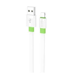 Cablu Date si Incarcare USB-A - Lightning Borofone BX89 Union, 18W, 1m, Alb/Verde imagine
