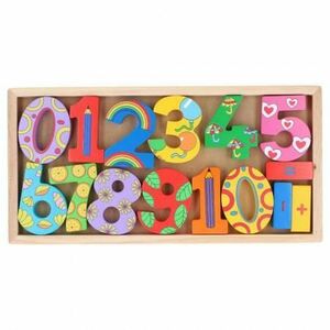 Set cifre si simboluri matematice din lemn Marionette ED26612 imagine