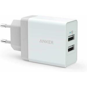 Incarcator de retea Anker PowerPort, 24W, 2x USB (Alb) imagine
