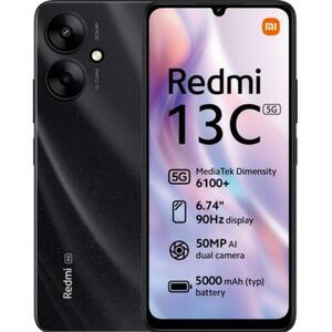 Telefon Mobil Xiaomi Redmi 13C 5G, Procesor Mediatek Dimensity 6100+, IPS LCD Capacitive touchscreen 6.74inch, 4GB RAM, 128GB Flash, Camera Duala 50+0.08MP, Wi-Fi, 5G, Dual Sim, Android (Negru) imagine
