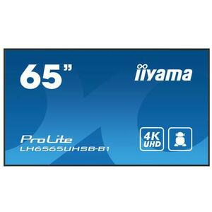 Ecran profesional IPS LED iiyama ProLite 64.5inch LH6565UHSB-B1, UHD (3840 x 2160), HDMI, DisplayPort, Boxe (Negru) imagine