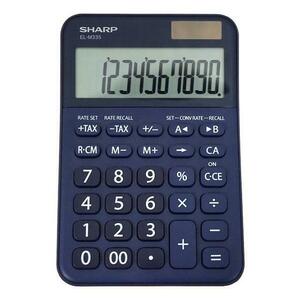 Calculator de birou Sharp SH-ELM335BRD, 10 cifre, Dual power (Albastru) imagine