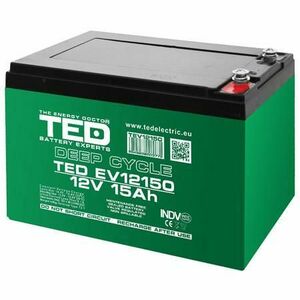 Baterie AGM EV TED Electric BAT-TED12V15A, 12V 15Ah terminal M5 imagine