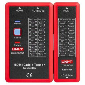 Tester cablu HDMI UNI-T UT681HDMI, baterie de 9 V (Rosu) imagine