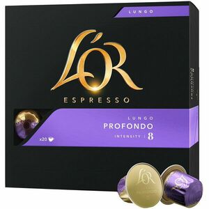 Capsule cafea, L'OR Espresso Lungo Profondo, intensitate 8, 20 bauturi x 110 ml, compatibile cu sistemul Nespresso®*, 20 capsule aluminiu imagine