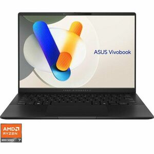 Laptop ASUS Vivobook S 14 OLED M5406UA cu procesor AMD Ryzen™ 7 8845HS pana la 5.1GHz, 14.0'', 3K, OLED, 120Hz, 16GB LPDDR5X, 1TB SSD, AMD Radeon™ Graphics, No OS, Neutral Black imagine