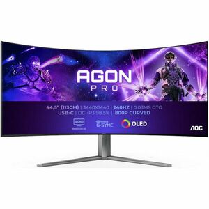 Monitor LED AOC Gaming AGON AG456UCZD Curbat 44.5 inch UWQHD OLED 0.03 ms 240 Hz USB-C HDR G-Sync Compatible imagine