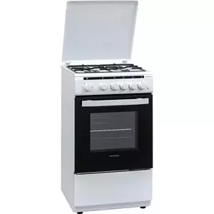 Aragaz Heinner HFSC-V50LITGWH, 4 arzatoare, Gaz, Aprindere electrica, Timer, Grill, 50 cm, Alb imagine