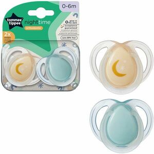 Suzeta Tommee Tippee de noapte, design ortodontic simetric, fara BPA, include cutie de sterilizare, 0-6 luni, 2 buc, porto verde imagine