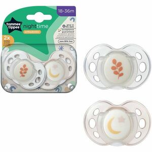 Suzeta Tommee Tippee de noapte, design ortodontic simetric, fara BPA, include cutie de sterilizare, 18-36 luni, 2 buc luna imagine