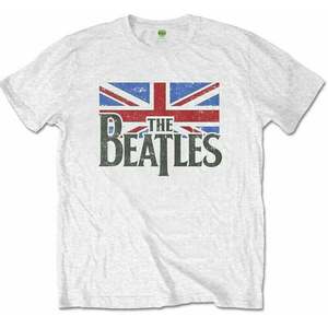 The Beatles Tricou Logo & Vintage Flag White 11 - 12 ani imagine