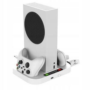 Set stand de incarcare Froggiex FX-XSX-C1-W, cu racire, pentru Xbox Series S (Alb) imagine
