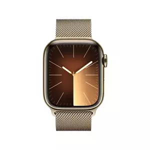 Smartwatch Apple Watch 9 GPS + Cellular 45mm Carcasa Stainless Steel Gold Bratara Gold Milanese imagine