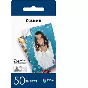 Hartie foto Canon ZINK pentru Zoemini, 5x7.6 cm, 50 bucati adezive imagine