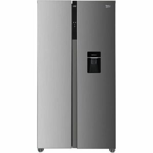 Side by side Beko GNO5322WDXPN, 532 l, Clasa E, NeoFrost, Compresor Inverter, dispenser apa, Display cu touch control, H 177 cm, Inox Look imagine