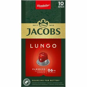 Capsule cafea Jacobs Lungo Classico 6, compatibile Nespresso, 10 capsule, 52g imagine