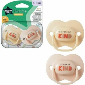 Suzeta Tommee Tippee Anytime, design ortodontic simetric, fara BPA, include cutie de sterilizare, 0-6 luni, 2 buc. Bej imagine