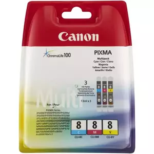 Pachet 3 Cartuse Inkjet Canon CLI-8 Cyan Magenta Yellow 3 x 420 pagini imagine