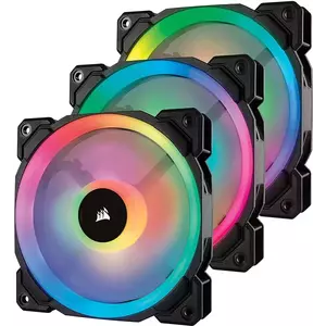 Ventilator Corsair LL120 RGB LED 120 mm PWM 3 Fan Pack Lightning Node PRO imagine