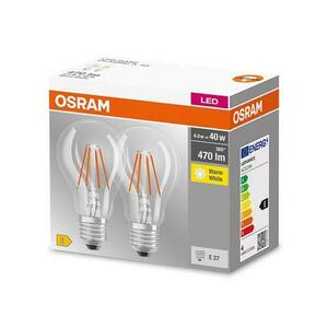 Set 2 Becuri LED Osram Base Classic A, E27, 4W (40W), 470 lm, lumina calda (2700K), cu filament imagine