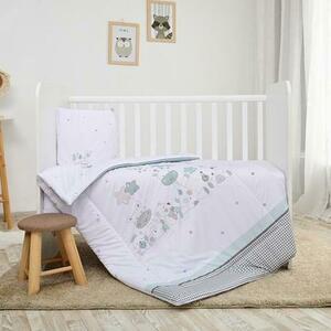 Set lenjerie patut 3 piese, Cosy, bumbac ranforce, lavabil 30°C, Giraffe White imagine