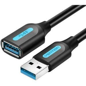 Cablu USB prelungitor Vention CBHBG, USB 3.0 tata la USB 3.0 mama, 1.5m, rata transfer 5 Gbps, invelis PVC (Negru) imagine