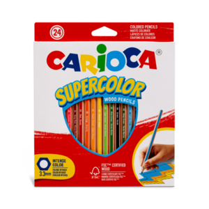 Creioane colorate CARIOCA Supercolor, hexagonale, 24 culori/cutie imagine